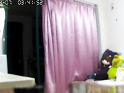 家庭摄像头破解强开偷拍独守空床的女白领姐姐换衣服逼毛还挺性感的