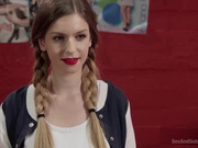 暴力捆绑深喉巨乳双马尾粉穴嫩妹看的好爽好过瘾