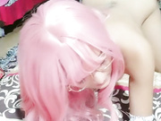 美乳萌妹子戴着假发约炮被后入骑乘狠操